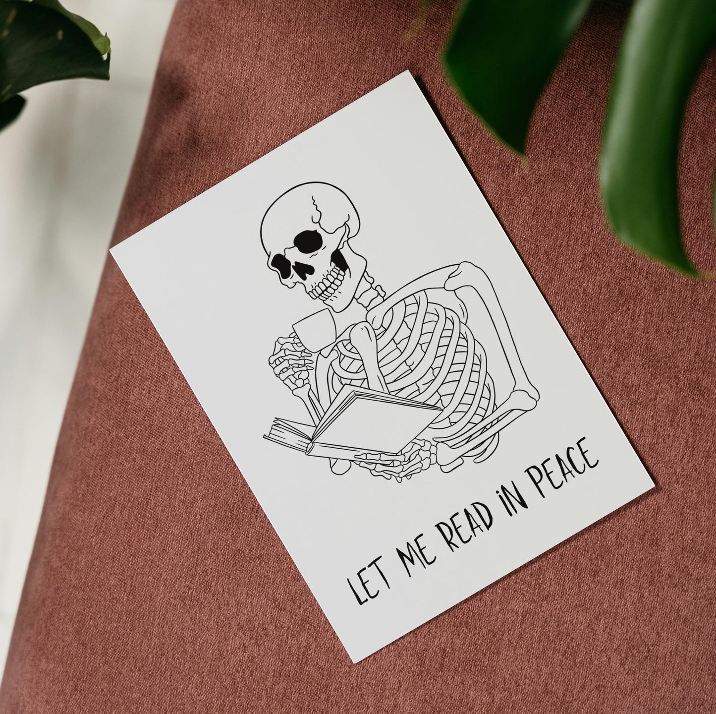 Let Me Read In Peace - Halloween Postcard