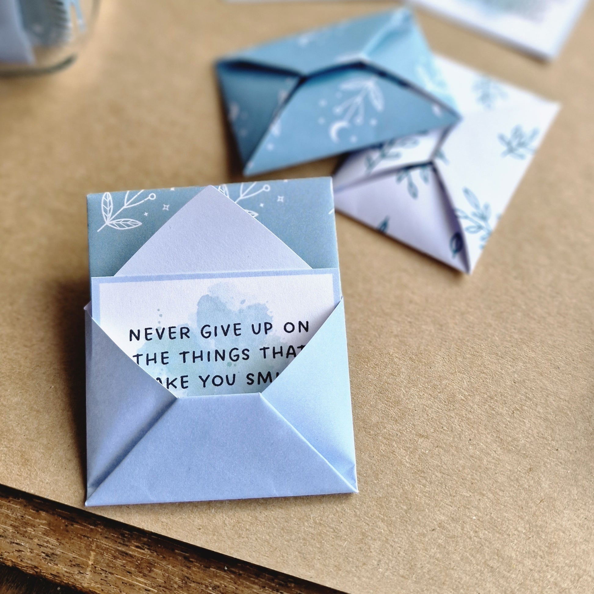 The Little Jar of Life. Χειροποίητα οικολογικα origami φακελάκια με μηνύματα.