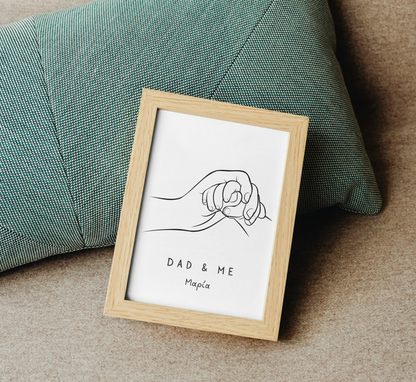 "Dad and me" poster με ξύλινο κάδρο.